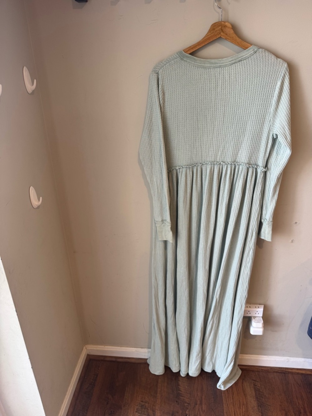 Free People Light Sage Waffle Knit Waffle Dress - Picture 8 of 8